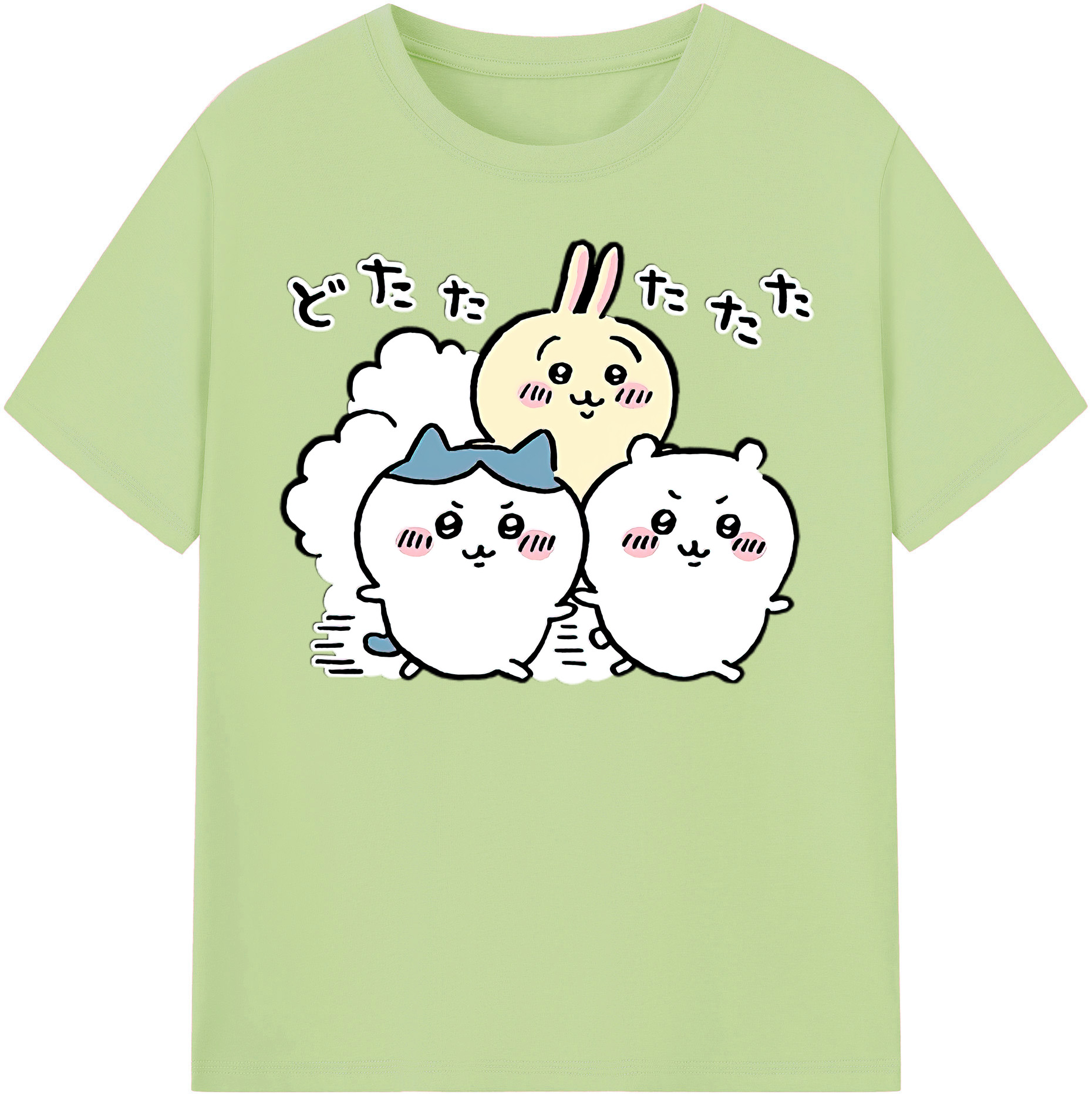 （画像用） ちいかわ ハチワレ Chii-kawa hachiware 綿100％半袖Tシャツ（フロントプリント）